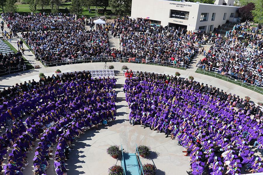 Overhead shot of SJC Graduation Ceremony